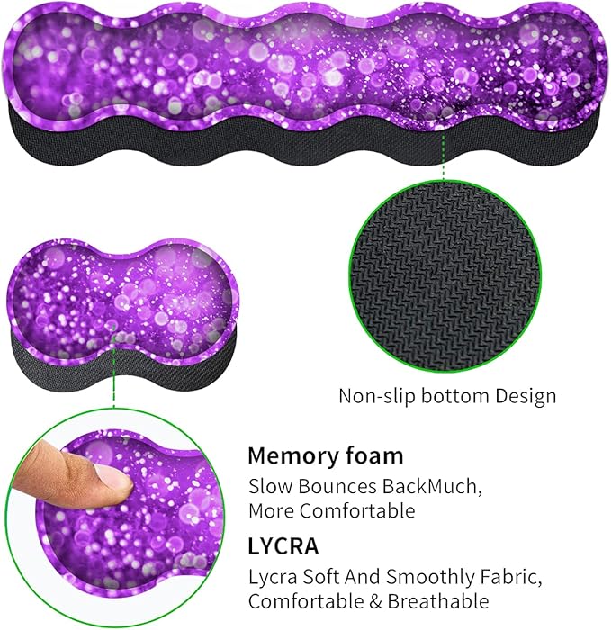 Large Gaming Mouse Pad (31.5x11.8 in) Rubber Base XXL Mousepad with Stitched Edges Ergonomic Keyboard Wrist Rest Extended Mouse Mat Desk Pad for Work Game Office Purple Mousepad