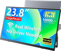 Wireless Portable Monitor for Laptop 23.8 Portable Monitor with Battery-1080P FHD Second Screen for Home &amp Office AirPlay &amp Miracast Casting No Cables or Drivers Needed