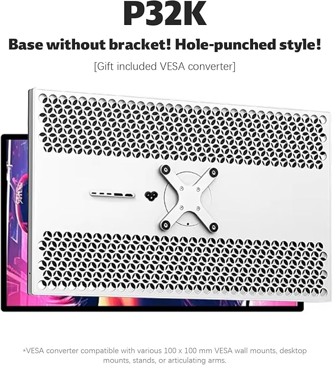 P32K 32 inch FHD (3840 x 2160) 4K 144HZ Gaming Monitor IPS Black Panel 1.07 Billion Colors 99% sRGB 5msHDR10G-Sync FreeSyncHDMIDPVESA178° Viewing Angle (Honeycomb - Without Stand)