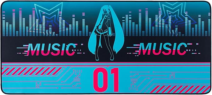 Mouse Pad with Non-Slip Rubber Base 35.4 × 15.7 Hatsune Miku Collaboration Series