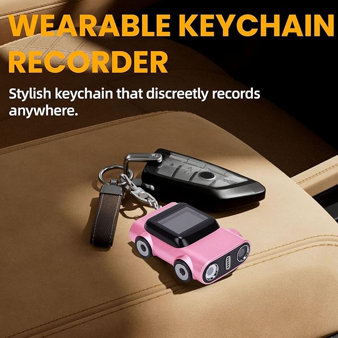 Mini Keychain Camera 2K Car Shaped Portable Video Recorder CCD Camera with 0.9 Color Screen Type C Port for Travel Vlogging Photography