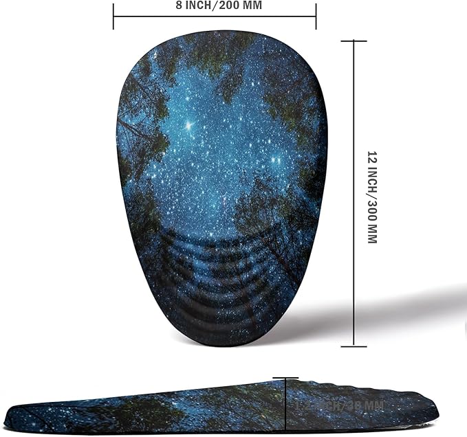 Mouse Pad Wrist Support Ergonomic Mouse Pad with Wrist Rest Memory Foam Massage Design &amp Non-Slip PU Base MousePads for Pain Relief Desk Office Home Blue Sky Tree
