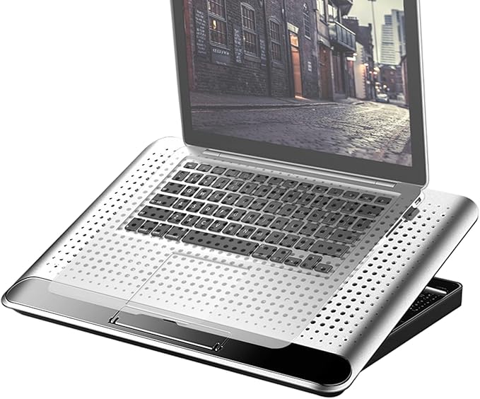 Laptop Cooling Pad - Adjustable Computer Cooler Support Laptop Cooling Pad Quiet Aluminum Alloy Computer Laptopss Stand with Fan | for Desk Keyboard Tablet Book Home Workplace Dorm Apartment