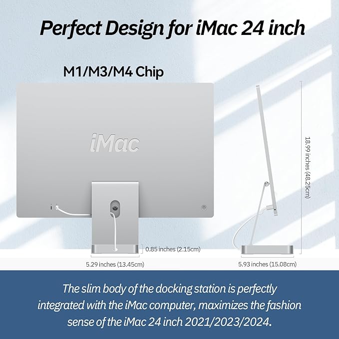 USB C Hub for iMac 24 inch 2021/2023/2024 Minisopuru iMac Hub Support M.2 NVMe SSD iMac Accessories for iMac M1/M3/M4 iMac Adapter with USB A/C 10Gbps SD/TF M.2 SSD (Not Included) Silver
