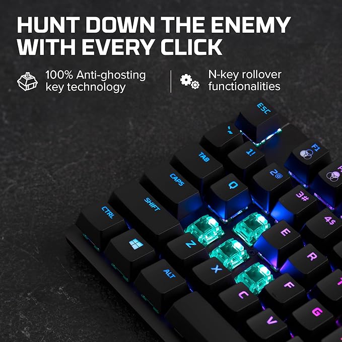 HyperX Alloy Origins Core - Tenkeyless Mechanical Gaming Keyboard Software Controlled Light &amp Macro Customization Compact Form Factor RGB LED Backlit Tactile HyperX Aqua SwitchBlack
