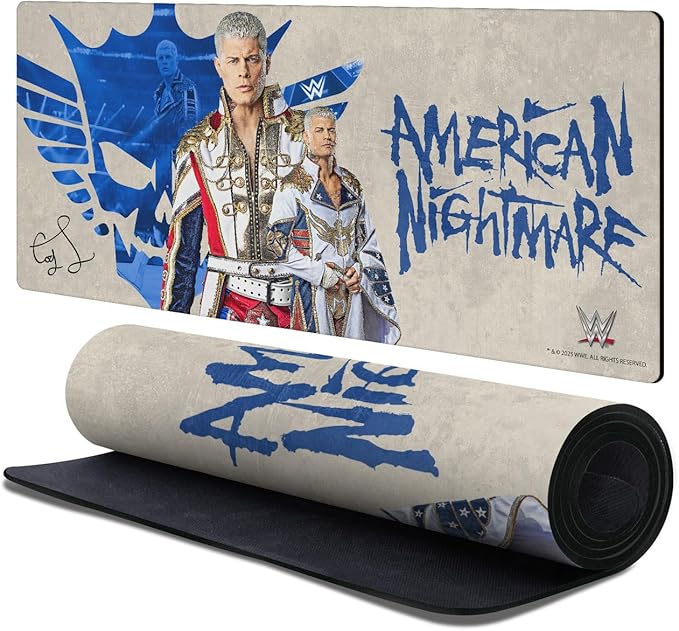 Head Case Designs Officially Licensed WWE Superstar Graphics &amp Signature Cody Rhodes 37.4 x 15.75 x 0.16 inches (900 x 400 mm) - XL Gaming Office Desk PC Keyboard Mouse Mat Pad