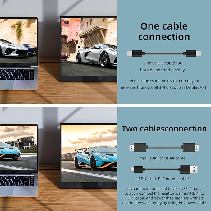 Portable Gaming Monitor 16 Inch 144Hz 1080P FHD Kickstand Portable Monitor External Second Screen for Laptop PC PS5 Mac Xbox