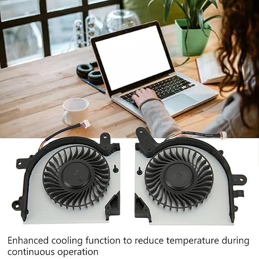 Laptop Cooling Fan for GF75 Thin 8RC 8RD 9SC Enhanced Heat Dissipation Strong Construction Small and Lightweight Notebook Cooler Easy to Install (CPU and GPU)