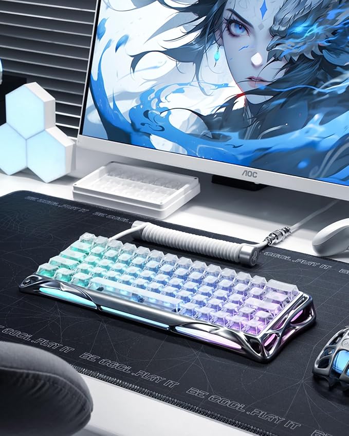 GravaStar Mercury V60 Pro 60% HE Magnetic Gaming Keyboard True 8kHz Polling Rate 0.125ms Latency Dynamic Rapid Trigger 0.005mm Adjustable Actuation Full Aluminum Frame