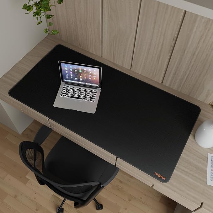 Mydours 48 x 24 Large Gaming Mouse Pad Oversized Keyboard Mouse Mat with Stitched Edge XXL Non-Slip Rubber Base Computer Mousepad for Full Desk Extended Desk Mat for Gamer Office &amp Home Bla