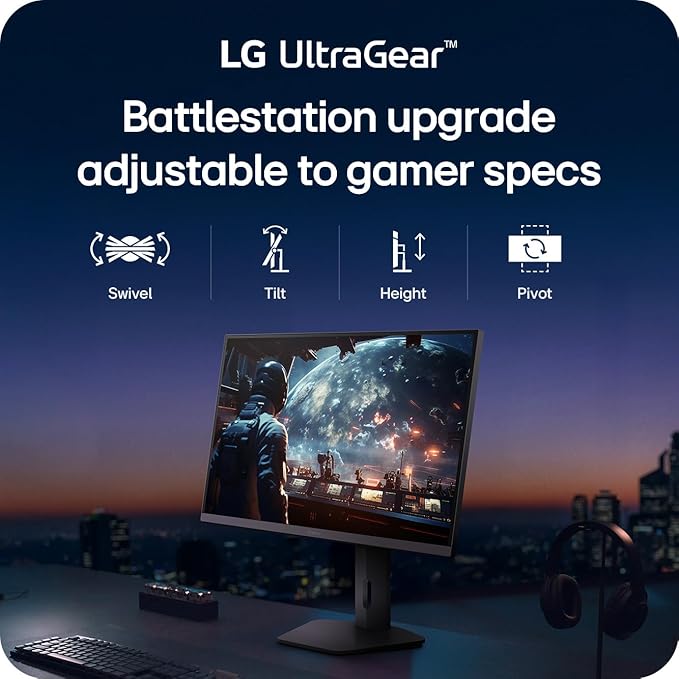LG 27G610A-B 27-inch Ultragear QHD (2560 x 1440) IPS Gaming Monitor 200Hz 1ms AMD FreeSync Premium VESA DisplayHDR 400 HDMI DisplayPort Tilt/Height/Swivel/Pivot Stand Black