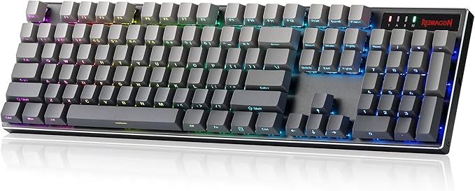 Redragon K556 PRO 104 Keys Wireless RGB Gaming Keyboard Tri-Mode Aluminum Mechanical Keyboard w/Noise Dampening Layers Hot-Swap South-Facing RGB Socket Gradient PBT Keycaps &amp Custom Linear Swit