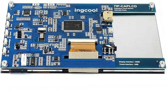 7 inch HDMI LCD 1024x600 Resolution Capacitive Touch Screen IPS Display Module Compatible with Raspberry Pi 4 3 2 1 B B+ A+Jetson NanoSupport Software Resolution (up to 1920×1080)
