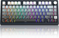 MageGee LIGHT75 Wireless Creamy Keyboard Tri-Mode Bluetooth/2.4GHz/USB-C RGB Backlit Gasket Hot Swappable Custom Gaming Keyboard for Win/Mac/PC with Knob Side Printed PBT Keycaps Black