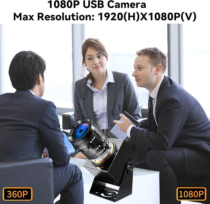 Starvis Ultra Low Light USB Camera 0.0001Lux 1080P H.264 3X 3.6-10mm Manual Zoom Close up Lens HDR Full Color Night Vision Security Industrial Webcam Plugfor Windows Linux Mac Jetson Nano