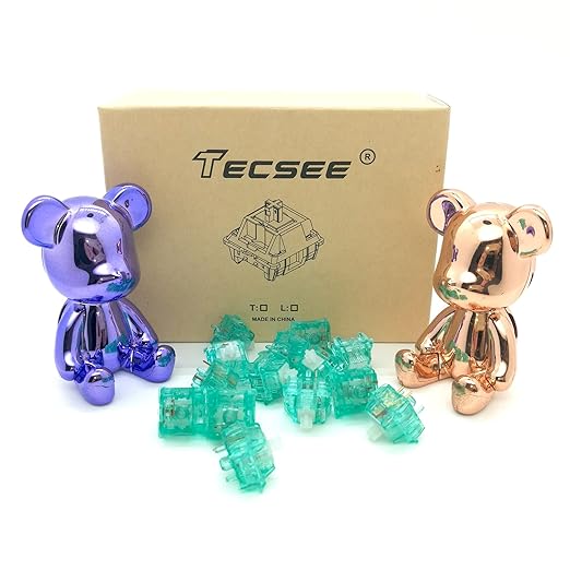 Tecsee Ice Mint Switches for Mechanical Gaming Keyboards PC UPE Linear stem | Standard 68g Gold Spring | Plate Mounted | SMD 5 Pin RGB Switches for Backlit Keyboard (Linear/35PCS)