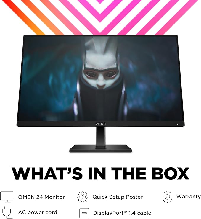 HP OMEN 23.8 FHD 165Hz Gaming Monitor FHD Display (1920 x 1080) IPS panel 99% sRGB 90% DCI-P3 16:9 AMD FreeSync Premium Technology 24 (2023)Black