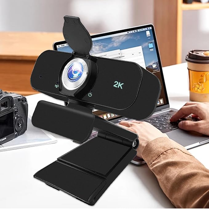 USB Webcam Builts in Noise Cancelling Microphones and Adjustable Tripods Stand for Highly Definition 1080P 2K 4K Video R