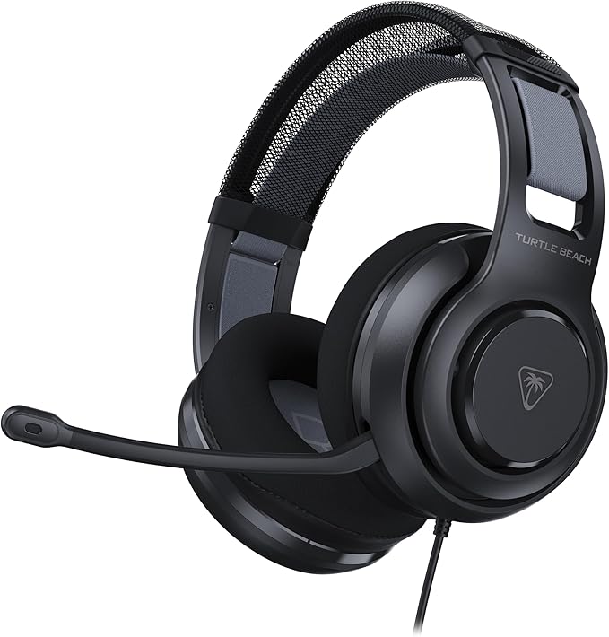 Turtle Beach Atlas 200 Wired Multiplatform Gaming Headset for Xbox PlayStation PC w/ 3.5mm Wired Connection - 50mm Nanoclear Drivers Flip-to-Mute Mic Memory Foam Cushions - Black