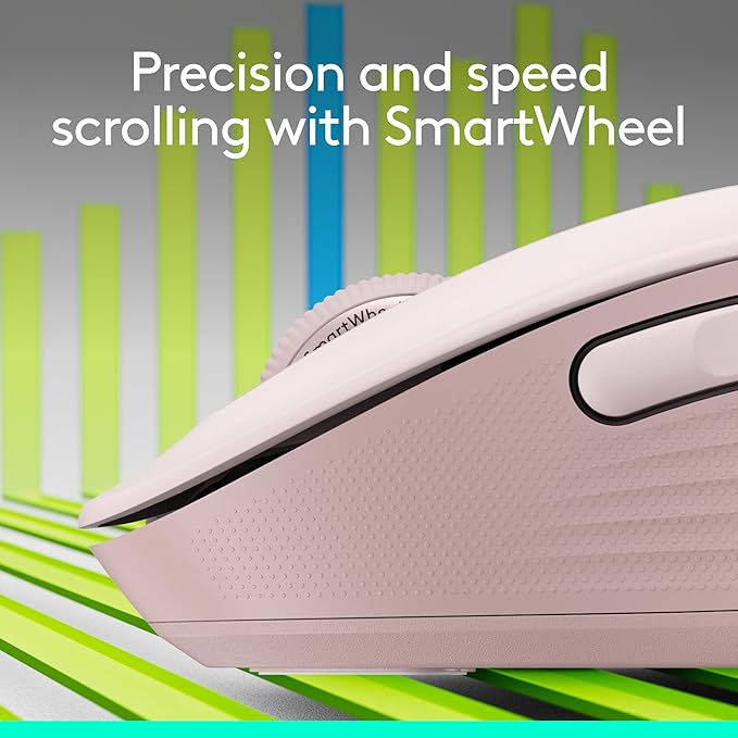 Logitech Signature M650 Wireless Mouse - for Small to Medium Sized Hands 2-Year Battery Silent Clicks Customizable Side Buttons Bluetooth for PC/Mac/Multi-Device/Chromebook - Rose