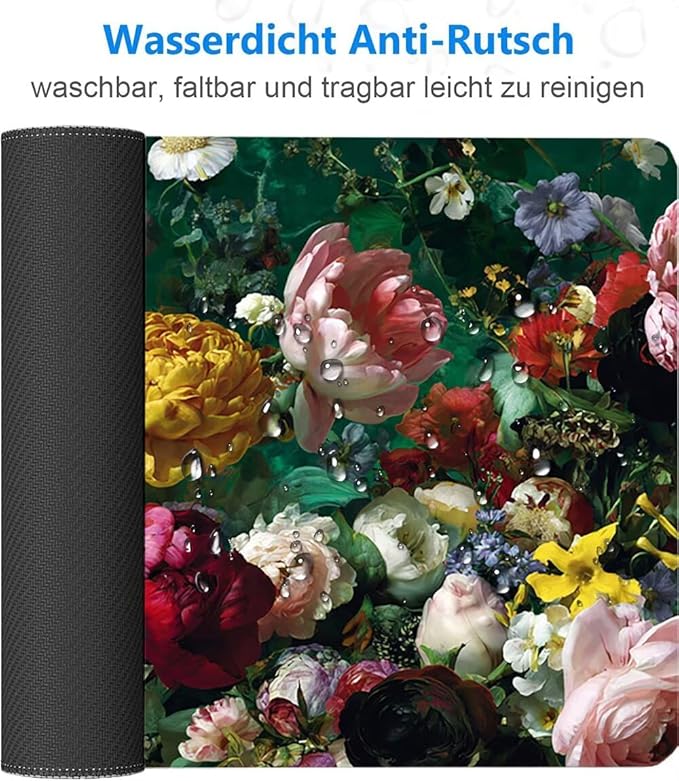Large Mouse Pad Flower Desk Mat Color Office Gaming Mouse Pad with Stitched Edges 36x16in Extended Mousepad with Non-Slip Waterproof Rubber Base for PC Laptop Desk Home Office Accessories a-6745