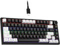 Newmen GM326 Wired Mechanical Keyboard75% Percent Mini Backlit Hot Swappable Gaming Mechanical Keyboard with Knob82 Keys Anti-Ghosting Compact Gaming Keyboards for PC Win MacWhite/BlackRed Switch