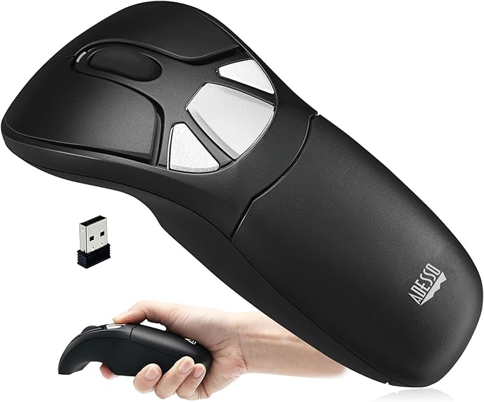 Adesso iMouse P30 Air Mouse GO Plus USB Wireless Cursor Controler for TV Projector Security Camera CCTV Desktop Laptop Presentation Clicker with Charging Stand