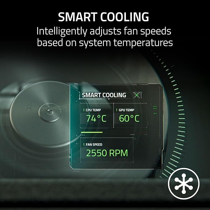 Razer Laptop Cooling Pad: Adaptive Smart - Intelligent Fan Control - Airtight Pressure Chamber - Fits Most Laptops &amp Macbooks 14” to 18 - Preset &amp Custom Fan Curves - 3 Port USB Type A - Chro