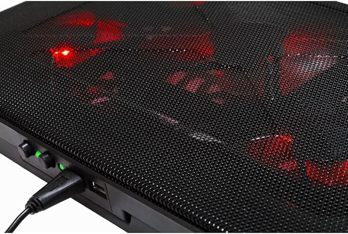 Mars Gaming MNBC2 Laptop Cooling Pad (Up to 17.3 Inches 5 Fans Red LED 2x USB 2.0 Black)