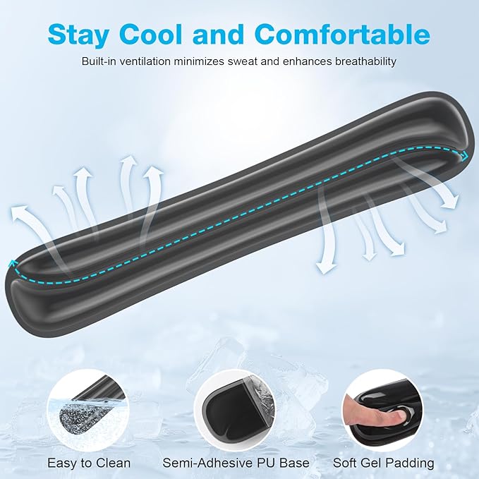 Gel Mouse pad &amp Keyboard Wrist Rest Set Ergonomic Keyboard and Mousepad with Wrist Support Keyboards Wrist Rest Computer Keyboards Pad Cooling Gel Black