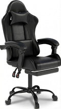DJY-2470 Ergonomic Gaming Chair Racing Style Computer Chair with Adjustable Lumbar Support &amp Reclining PU Leather Video Game Chair for Adults Black