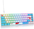 65% Mechanical Keyboard 68-Key Wired Gaming Keyboard with Blue Switch RGB Lighting Effect PBT Keycaps Ultra-Compact Mini Keyboard Suitable for Win/Mac(68 Sea)
