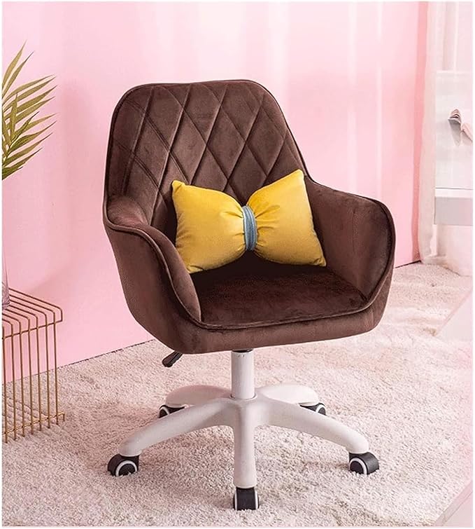 Dining Chairs Swivel Room Chair Ergonomic Swivel Chair Thick Padded Seat Armless Computer Chair Gaming Chair Needed (Color : Brown)