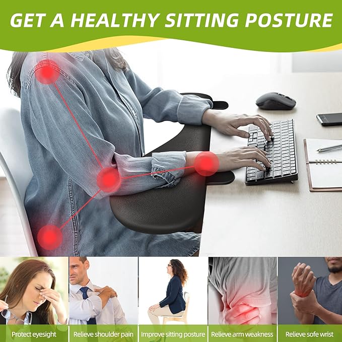 Desk Extender Adjustable Arm Rest Support for arm Support for Computer Desk Ergonomic Arm Rest Extender Rotating Mouse Pad Holder for Table Office Desk