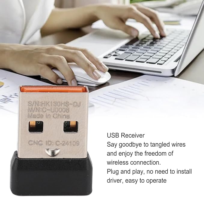 USB Receiver for Mouse 2.4G USB Receiver for K230 K270 K375S K400PLUS K780 K580 MK Replacement Dongle Adapter with Pad