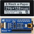 2.9inch Touch e-Paper Display HAT for Raspberry Pi 4B/3B+/3B/2B/Zero/Zero W/WH/ 2W/2WH 296×128 Pixels 5-Points Capacitive Touch E-Ink Black/White SPI Interface Support Partial Refresh
