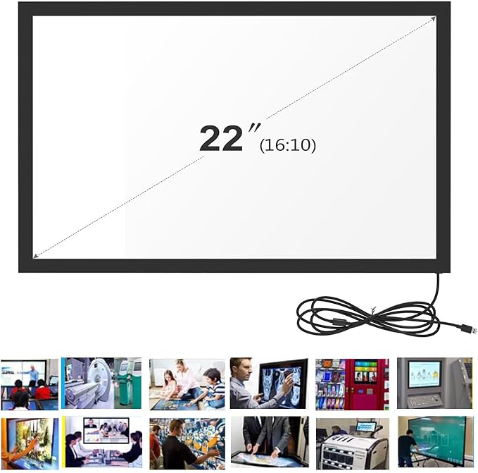 Infrared Touch Frame Interactive IR Touch Overlay Panel for Education Digital Signage with USB InterfaceAluminum Alloy Touch Screen Overlay (22 inch)