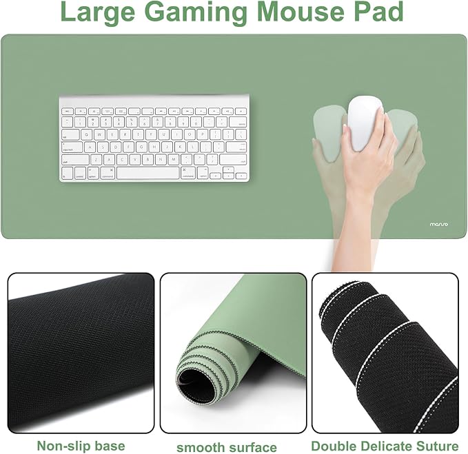 MOSISO Wrist Rest for Keyboard Mouse Pad Set Large Gaming Deskpad&ampCircle Curved Mousepad&ampKeyboard Wrist Rest&ampCoaster Ergonomic Non-Slip Mousepad&ampEasy Typing Pad with Silicone Lining