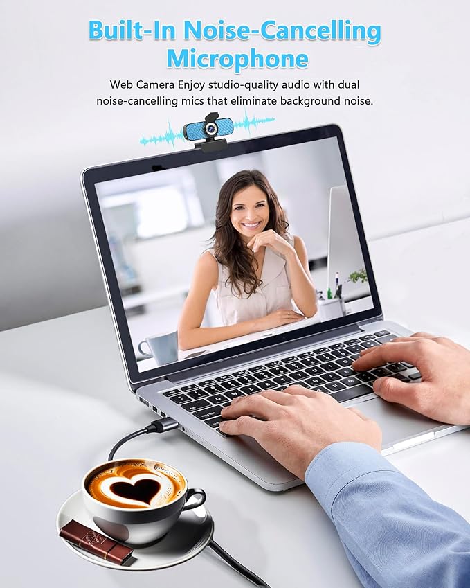 Webcam 1080P for Online Learners: Lag-Free Video &amp Built-in Mic for Zoom Class | Portable Design Fixed Focus USB Camera