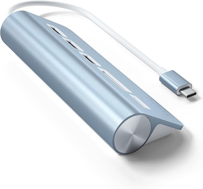 Satechi USB C Hub for Desktop USB C Hub with 3 USB-A 3.0 Data Ports Micro/SD Card Readers USBC Hub for MacBook Air/Pro M5/M4 Dell HP Surface Lenovo - Blue