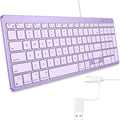 OMOTON Wired Keyboard Compatible with Mac with Dual Interface (USB and Type-C) Numeric Keypad Compatible with MacBook Pro/Air iMac Mac mini/Pro Laptop Purple