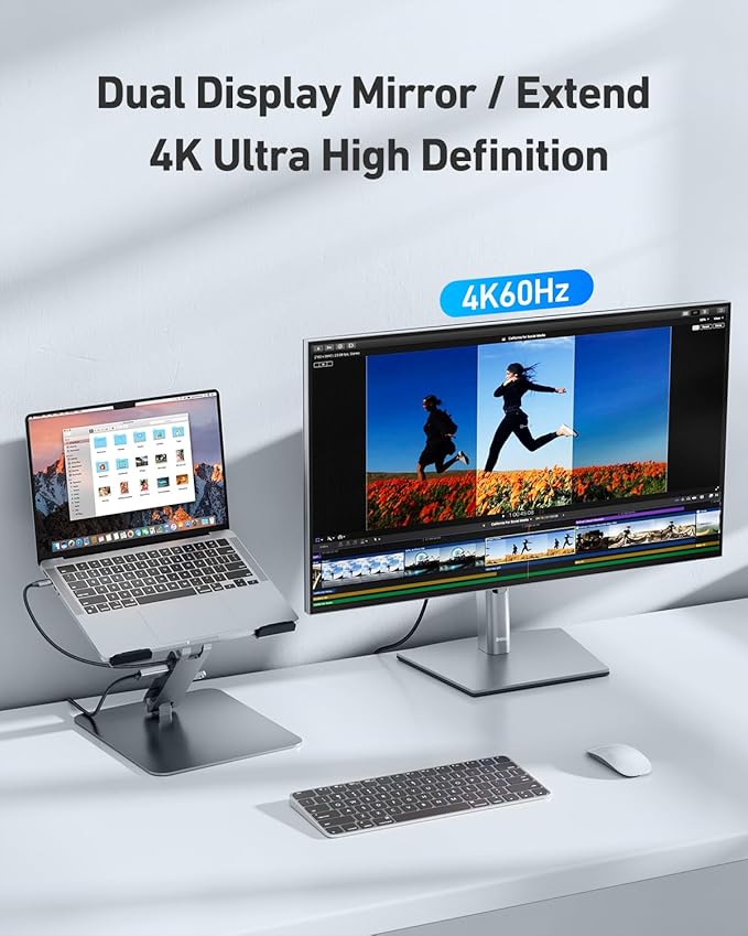 BENFEI Laptop Stand with USB C 7in1 Docking StationHDMI 4K@60Hz1*SD 1*Micro SD100W Power Delivery10Gbps 1*USB C 3.2 and 2*USB A 3.2 Compatible with MacBook Pro/Air iPad Pro XPS Thinkpad