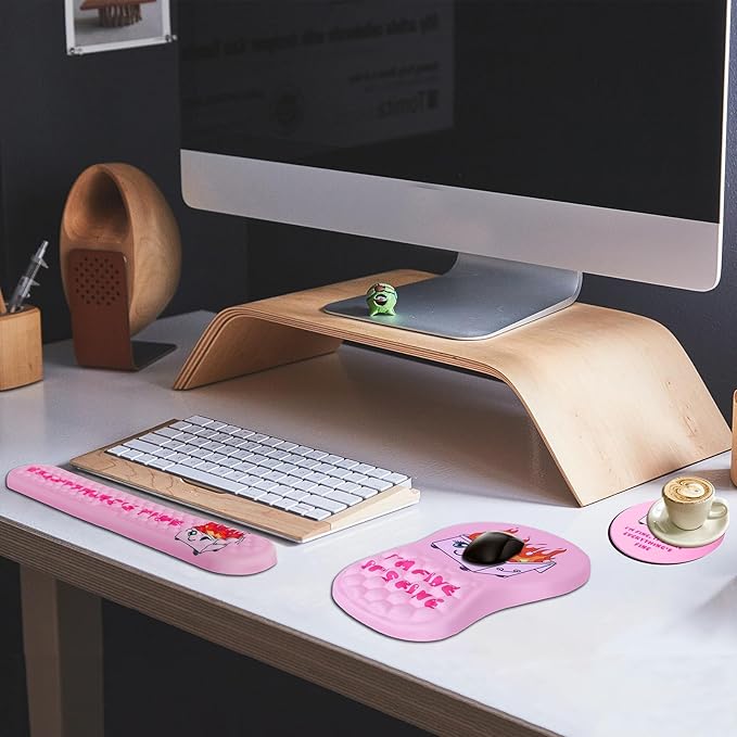 L-SPOUTTO Mouse Pad Wrist SupportErgonomic Mouse Pad with Wrist RestComputer Mouse Pads Pain Relief Keyboard Wrist Rest with CoasterComputer Mouse Pad for Desk Laptop Office-Fire on Dumpster