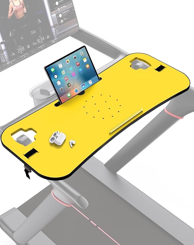 Treadmill Desk Attachment Tread Tray Ergonomic Platform Laptop Holder with Tablet HolderNew Universal Cooling Holes Laptop Stand for Home/Office(Yellow)