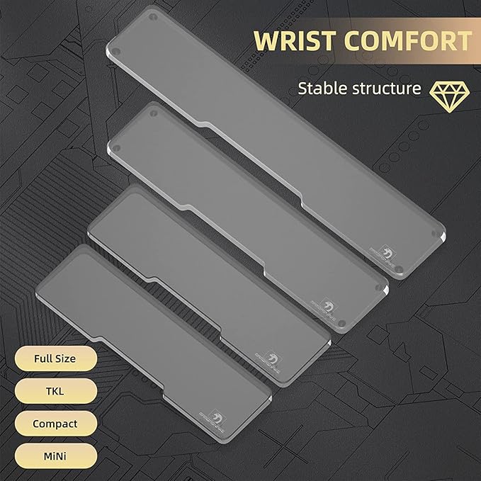 SELORSS Acrylic Keyboard Wrist Rest - Mini 61Key Keyboard- Mechanical Keyboards Ergonomic Palm Rest for Computer KeyboardAnti-Slip BaseWrist Pad for LaptopOffice &amp Home-Easy Typing