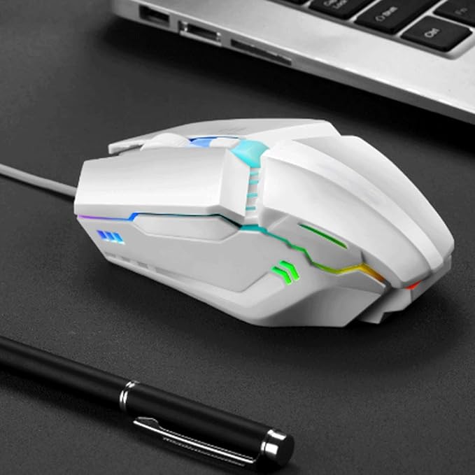 Computer Mouse Gaming Mouse 1600 DPI Wired Optical Mouse with 4 Buttons RGB Lighting Tilt Wheel Classic Black Wireless mice