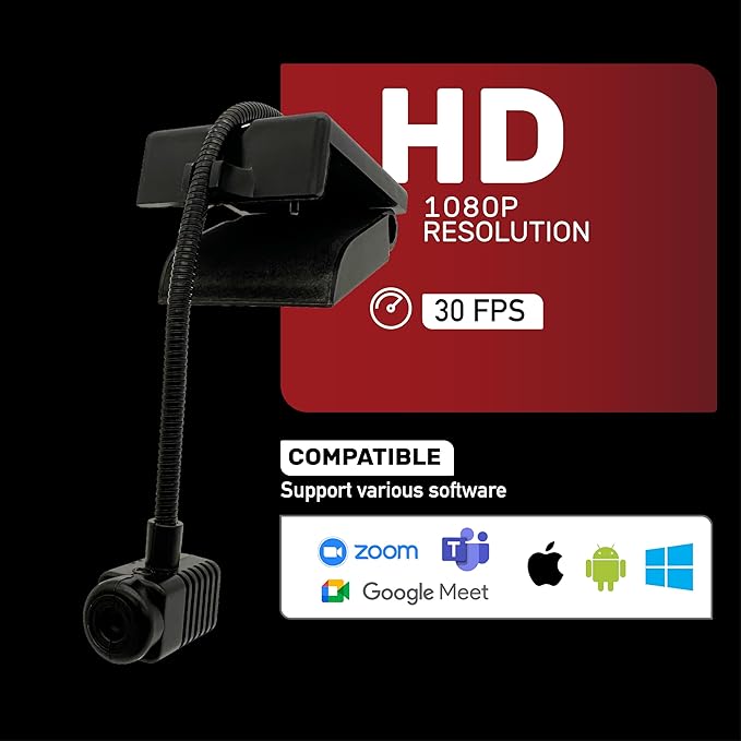 Center Cam V2 Middle-Screen Webcam - The Original Center Cam - 1080p Plug &amp Play USB Adjustable Webcam for Laptop and Desktop for Home Video Conferences