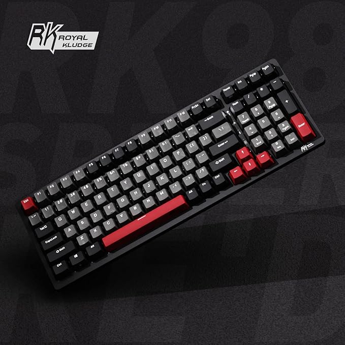 RK ROYAL KLUDGE RK98 Gaming Keyboard Wireless Mechanical Keyboard 100 Keys Tri-Mode BT5.1/2.4G/USB-C Full Size Hot Swappable Custom Keyboard with Numpad RGB Backlit Massive Battery Silver Switch