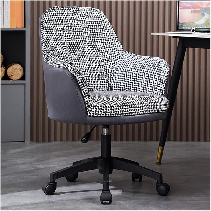 Adjustable Office Computer Chair with Armrest Office Chairs Furniture Lift Swivel Backrest Chair Game Armchair Computer(Gray-Black)