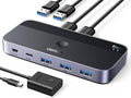 UGREEN USB 3.0 Switch 2 Computers Sharing USB C &amp A Devices 4 Port USB Switcher Sharing Keyboard and Mouse Printer/Scanner USB Switch Hub for Two Computers with 2 USB3.0 Cables and Controller